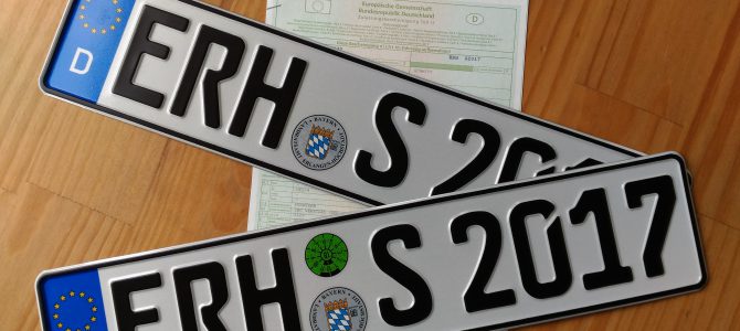 Zulassung gemacht, Kennzeichen geholt