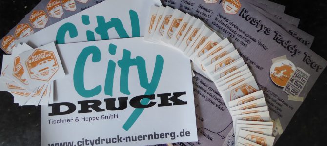 ERSTER SPONSOR … unsere Aufkleber und Plakate sind da